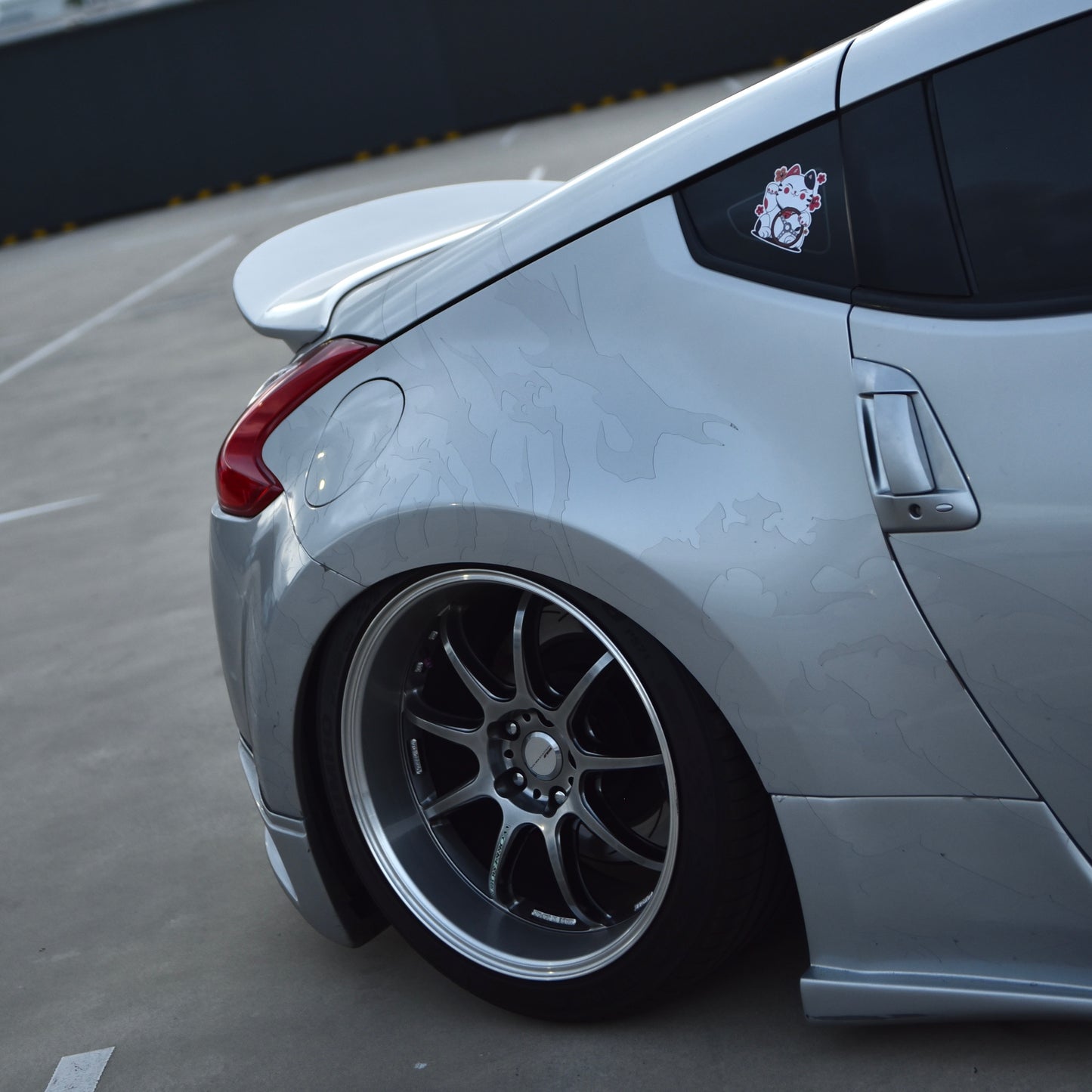 Lucky Cat & Steering Wheel Sticker