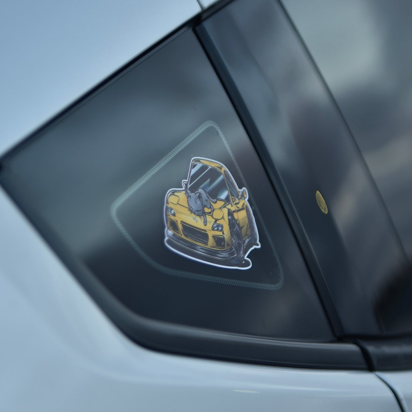 Chibi Cat & Mazda RX-7 FD Sticker