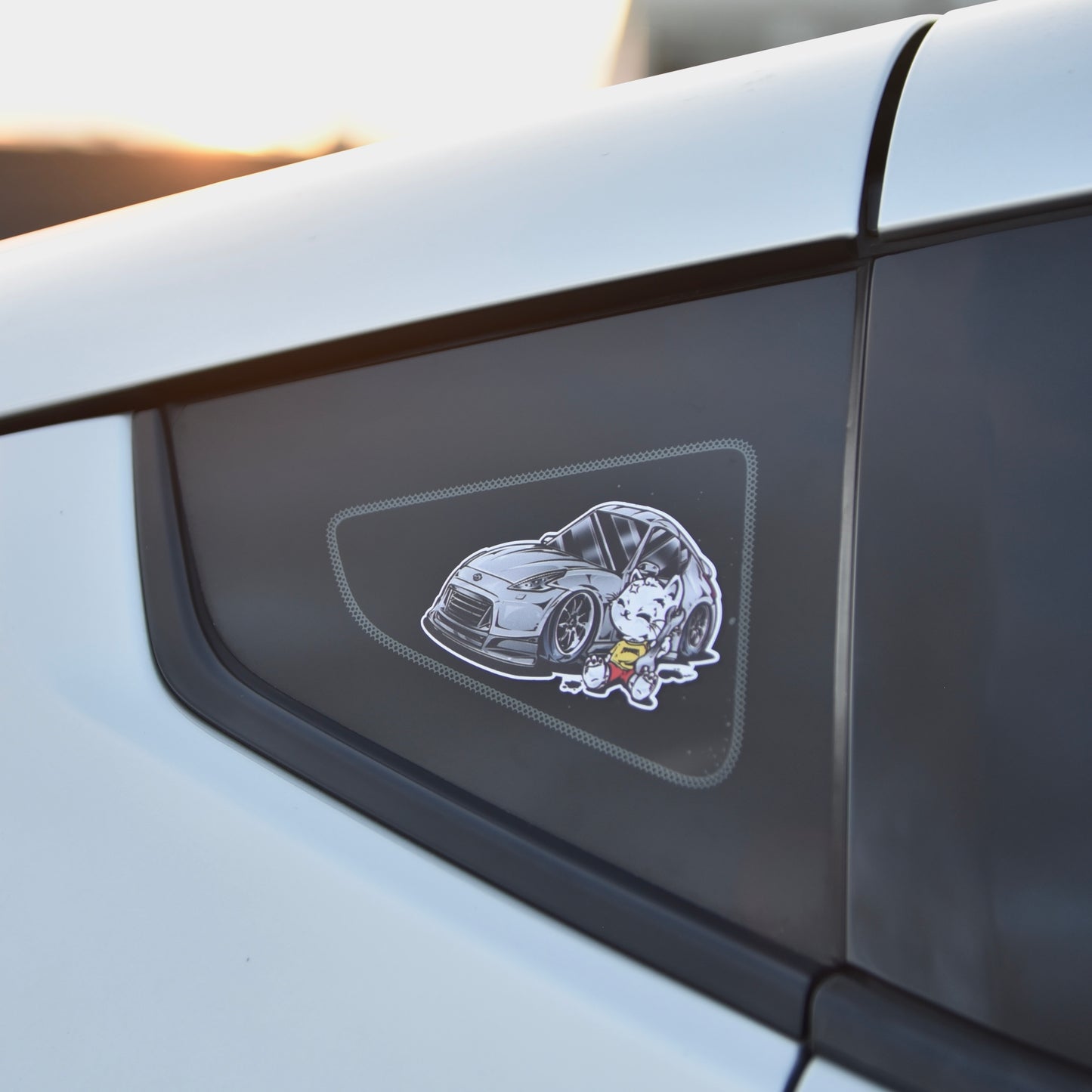 Chibi Cat & Nissan 370z Sticker