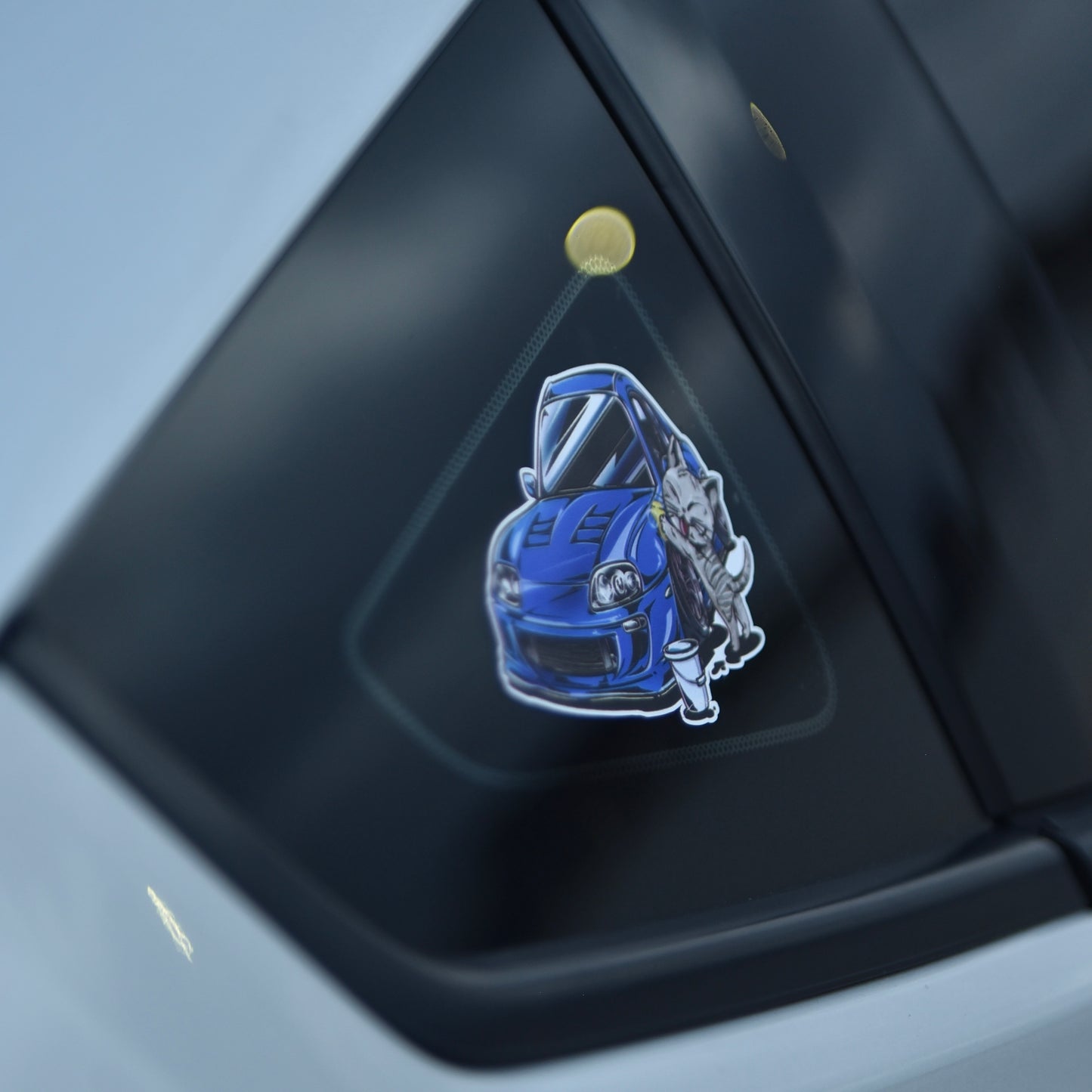 Chibi Cat & Toyota Supra MK4 Sticker