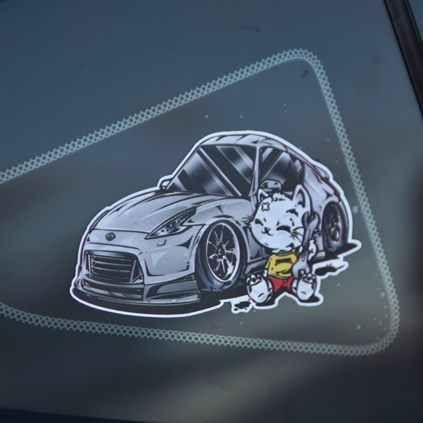 Chibi Cat & Nissan 370z Sticker